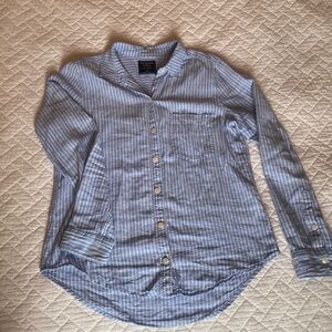 Abercrombie: Linen-Blend striped button-up shirt